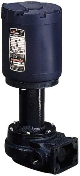 Graymills - 115 Volt, 1/6 hp, 1 Phase, 3,450 RPM, Cast Iron Flanged Outside Suction Machine Tool & Recirculating Pump - 7-1/2" Long x 4-1/2" Mounting Flange Width, NPT Thread, Glass Filled Celcon Impeller - Americas Tooling