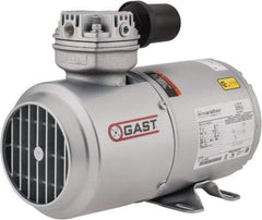 Gast - 1/6 hp, 1.8 CFM, Piston Vacuum Pump - 27.5 Hg/In, 115-1 Volt, 5.63" Long x 11.62" Wide x 8.58" High - Americas Tooling