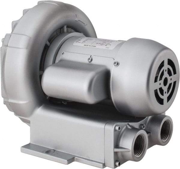 Gast - 1/8 HP Single Phase Regenerative Air Blower - 115/230V, 27 Max CFM, 28.5" Max Water Pressure, 26.5" Max Vacuum Water Pressure, 2.3/1.0 Full Load Amps - Americas Tooling