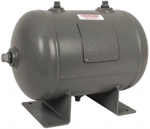 Made in USA - 4.7 Gallon, 200 Max psi Universal Horizontal Tank - 3/4" Inlet, 16" Tank Length x 10" Tank Diam - Americas Tooling