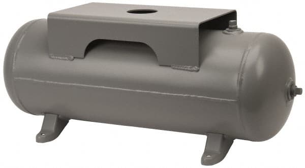 Made in USA - 10 Gallon, 200 Max psi Horizontal Tank with Plate - 30" Tank Length x 10" Tank Diam - Americas Tooling