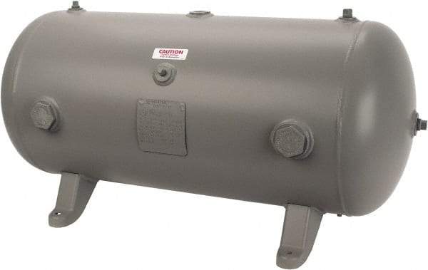 Made in USA - 30 Gallon, 200 Max psi Horizontal Tank - 1-1/2" Inlet, 38" Tank Length x 16" Tank Diam - Americas Tooling