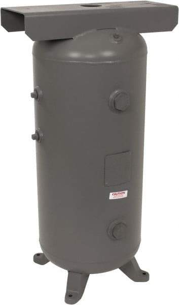 Made in USA - 30 Gallon, 200 Max psi Vertical Tank with Plate - 3/4" Inlet, 38" Tank Length x 16" Tank Diam - Americas Tooling