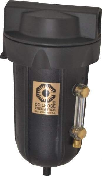 Coilhose Pneumatics - 1/2" Port, 7" High, FRL Filter with Aluminum Bowl & Automatic Drain - 250 Max psi, 250°F Max, 8 oz Bowl Capacity - Americas Tooling