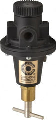 Coilhose Pneumatics - 1/4 NPT Port, 40 CFM, Cast Aluminum Tamper Proof Heavy-Duty T-Handle Regulator - 0 to 200 psi Range, 250 Max psi Supply Pressure, 1/4" Gauge Port Thread, 3" Wide x 5-1/2" High - Americas Tooling