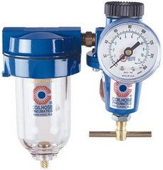 Coilhose Pneumatics - 3/8" NPT Port Heavy Duty 2 Piece Filter-Regulator FRL Unit - Metal Bowl, 125 Max psi, 6.875" High - Americas Tooling