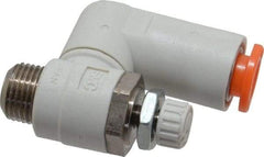 SMC PNEUMATICS - 1/4" Tube OD x 1/8" Male NPT Flow Control Offset Inline Valve - Meter Out - Americas Tooling