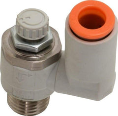 SMC PNEUMATICS - 5/16" Tube OD x 1/4" Male NPT Flow Control Offset Inline Valve - Meter Out - Americas Tooling