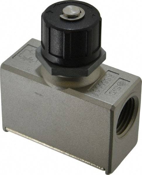 SMC PNEUMATICS - 1/2" Male NPT x 1/2" Female NPT Flow & Speed Control Valve - Inline Type - Americas Tooling