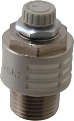 SMC PNEUMATICS - 1/2" Male NPT Metering Valve With Silencer - 24.5mm squared Orifice & 24 dB Noise Reduction Rate - Americas Tooling