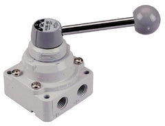 SMC PNEUMATICS - 1/2" NPT Rotary Hand Air Valve - 3 Position, 3.1 CV Rate, 150 Max psi & 140°F Max Temp - Americas Tooling