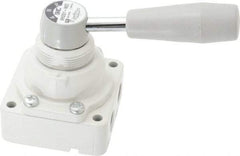 SMC PNEUMATICS - 1/4" NPT Rotary Hand Air Valve - 3 Position, 0.4 CV Rate, 150 Max psi & 140°F Max Temp - Americas Tooling