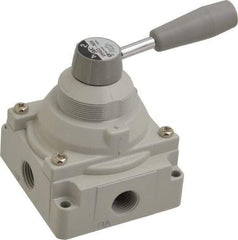 SMC PNEUMATICS - 1/2" NPT Rotary Hand Air Valve - 2 Position, 3.1 CV Rate, 150 Max psi & 140°F Max Temp - Americas Tooling