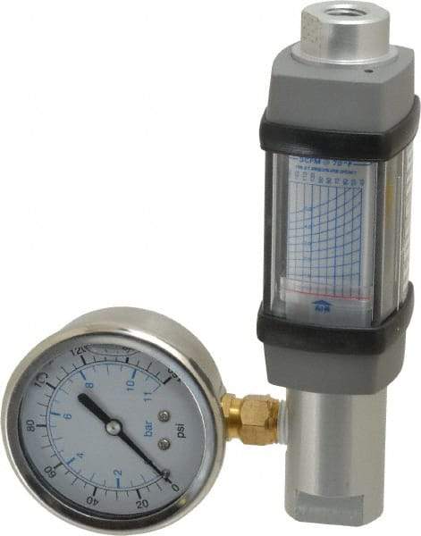 Hedland - 1/4" NPTF Port Compressed Air & Gas Flowmeter - 600 Max psi, 5 SCFM, Anodized Aluminum - Americas Tooling