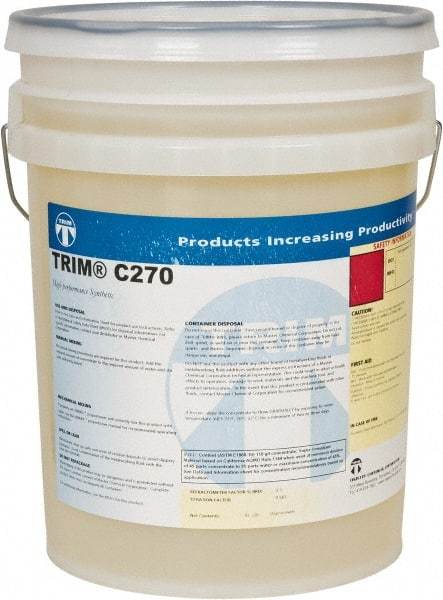 Master Fluid Solutions - Trim C270, 5 Gal Pail Cutting & Grinding Fluid - Synthetic, For Drilling, Reaming, Tapping - Americas Tooling