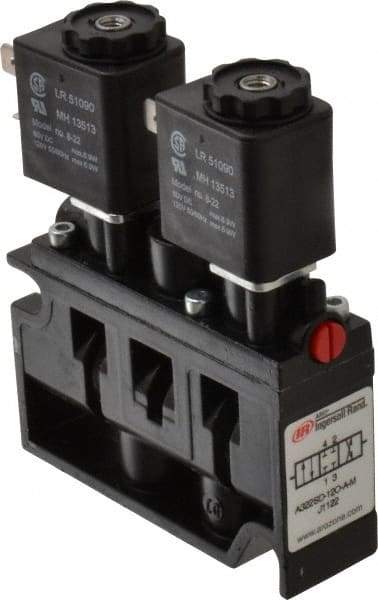 ARO/Ingersoll-Rand - 1/4", 3-Position Alpha Stacking Solenoid Valve - 120 VAC, 1.9 CV Rate, 3-7/8" High x 3-15/32" Long - Americas Tooling