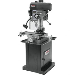 Jet - 1 Phase, 14-1/2" Swing, Step Pulley Mill Drill Machine - 23" Table Length x 7-1/2" Table Width, 14" Longitudinal Travel, 5-1/2" Cross Travel, 12 Spindle Speeds, 1 hp, 115/230 Volts - Americas Tooling