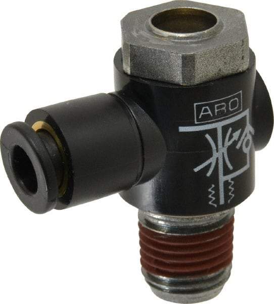 ARO/Ingersoll-Rand - 1/4" Male NPT x 1/4" Female NPT Right Angle Flow Control Valve - Americas Tooling