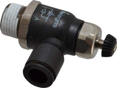 Legris - 3/8" Tube OD x 3/8 Male NPT Compact Meter Out Flow Control Valve - 14.5 to 145 psi, Nylon - Americas Tooling