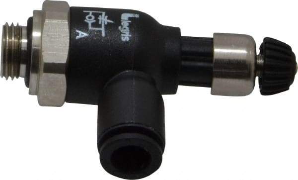 Legris - 6mm Tube OD x 1/8 Male BSPP Compact Meter Out Flow Control Valve - 14.5 to 145 psi, Nylon - Americas Tooling