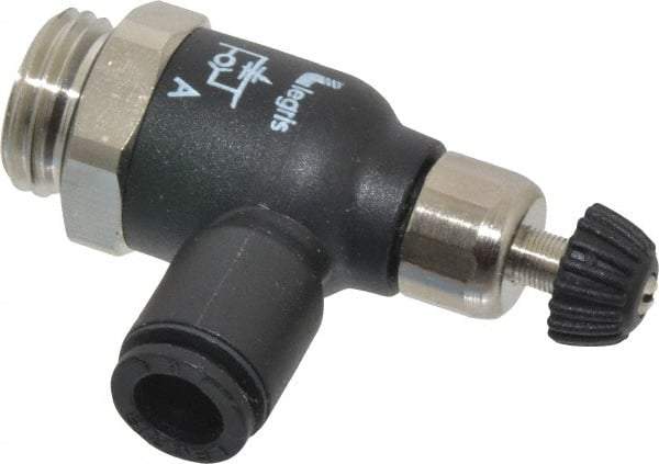 Legris - 6mm Tube OD x 1/4 Male BSPP Compact Meter Out Flow Control Valve - 14.5 to 145 psi, Nylon - Americas Tooling