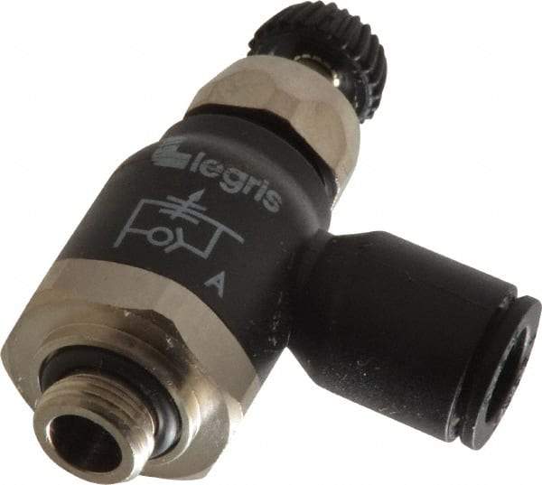 Legris - 8mm Tube OD x 1/8 Male BSPP Compact Meter Out Flow Control Valve - 14.5 to 145 psi, Nylon - Americas Tooling