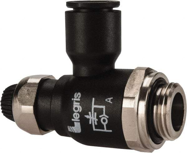 Legris - 10mm Tube OD x 3/8 Male BSPP Compact Meter Out Flow Control Valve - 14.5 to 145 psi, Nylon - Americas Tooling