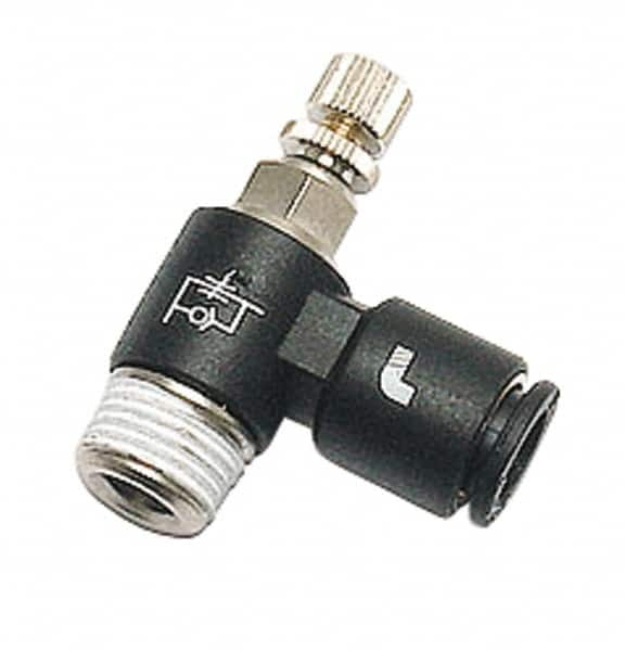 Legris - 8mm Tube OD x 3/8" BSPP Miniature Flow Control Regulator - 0 to 145 psi & Nylon Material - Americas Tooling