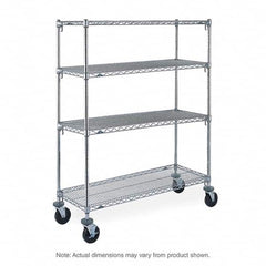 Metro - 900 Lb Capacity 4 Shelf Mobile Wire Shelving Unit - Add-On Unit - Americas Tooling