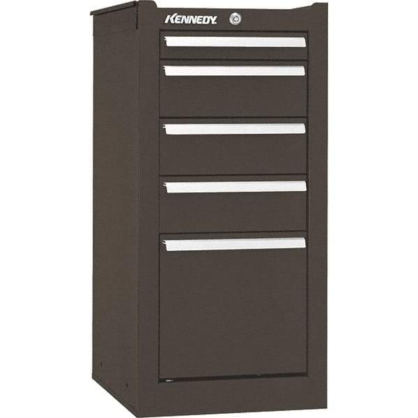 Kennedy - 5 Drawer Brown Side Cabinet - 13-5/8" Wide x 29" High x 20" Deep, Use with 29" Wide Roller Cabinet - Americas Tooling