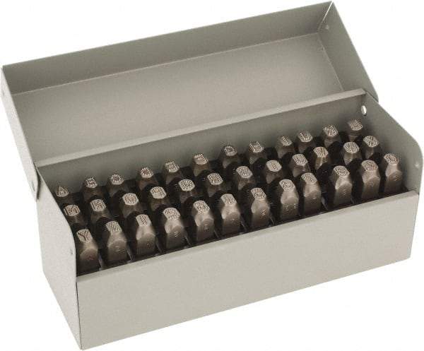 C.H. Hanson - 36 Piece, 1/4" Character Steel Stamp Set - Letters & Figures, Low Stress Round Face Dot - Americas Tooling