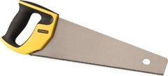 Stanley - 15" Steel Blade Fine Finish Saw - Ergonomic High Impact Polypropylene, Rubber Handle with Cushion Grip, 18-3/4" OAL - Americas Tooling