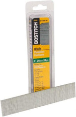 Stanley Bostitch - 18 Gauge 0.05" Shank Diam 1" Long Brad Nails for Power Nailers - Steel, Bright Finish, Ring Shank, Straight Stick Adhesive Collation, Brad Head, Chisel Point - Americas Tooling