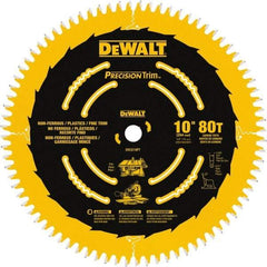 DeWALT - 10" Diam, 5/8" Arbor Hole Diam, 80 Tooth Wet & Dry Cut Saw Blade - Carbide-Tipped, Crosscut Action, Standard Round Arbor - Americas Tooling