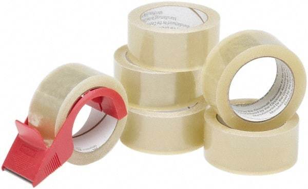 Ability One - 2" x 55 Yd Clear Hot Melt Adhesive Sealing Tape - Polypropylene Film Backing, 3.1 mil Thick - Americas Tooling