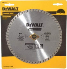 DeWALT - 7" Diam, 5/8" Arbor Hole Diam, Wet & Dry Cut Saw Blade - Diamond-Tipped, Standard Round Arbor - Americas Tooling