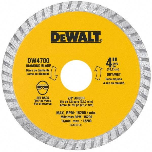 DeWALT - 12" Diam, 1" Arbor Hole Diam, Wet & Dry Cut Saw Blade - Diamond-Tipped, Standard Round Arbor - Americas Tooling