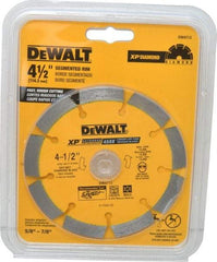 DeWALT - 4-1/2" Diam, 7/8" Arbor Hole Diam, Wet & Dry Cut Saw Blade - Diamond-Tipped, Standard Round Arbor - Americas Tooling