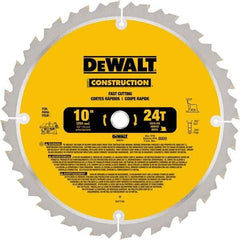 DeWALT - 10" Diam, 24 Tooth Wet & Dry Cut Saw Blade - Carbide-Tipped, Standard Round Arbor - Americas Tooling