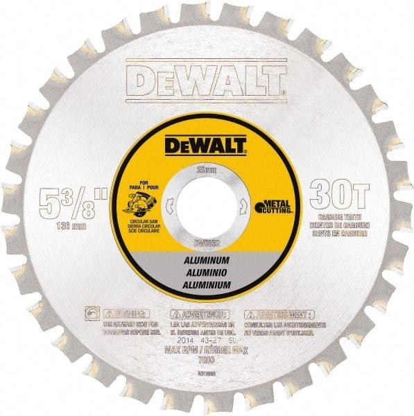 DeWALT - 5-3/8" Diam, 30 Tooth Wet & Dry Cut Saw Blade - Steel, Standard Round Arbor - Americas Tooling