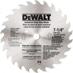 DeWALT - 7-1/4" Diam, 20 Tooth Wet & Dry Cut Saw Blade - Steel, Standard Round Arbor - Americas Tooling