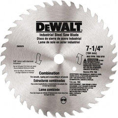 DeWALT - 7-1/4" Diam, 80 Tooth Wet & Dry Cut Saw Blade - Steel, Standard Round Arbor - Americas Tooling