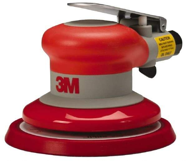 3M - 12,000 OPM, 17 CFM Air Consumption, 90 psi Air Pressure, Palm Air Orbital Sander - Round Pad, 3/8" Inlet - Americas Tooling