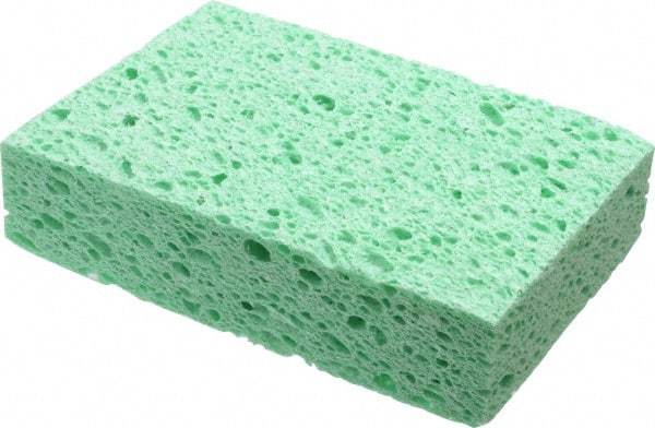 Made in USA - 6" Long x 3-1/2" Wide x 1" Thick Sponge/Scouring Pad - Medium-Duty, Green - Americas Tooling