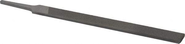 Nicholson - 8" Long, Second Cut, Flat American-Pattern File - Double Cut, 13/64" Overall Thickness, Tang - Americas Tooling