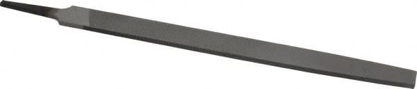 Nicholson - 12" Long, Second Cut, Flat American-Pattern File - Double Cut, 9/32" Overall Thickness, Tang - Americas Tooling