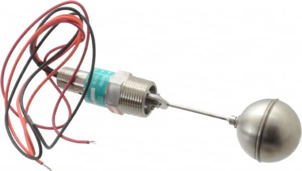 Gems Sensors - 1" Thread, 900 Max psi, 300°F Max, Liquid Level Side Mounted Float Switches - 0.9 Float SG, Stainless Steel Stem, Side Mounting Switch for Broad Range of Chemicals, N.O./N.C. Switch Logic - Americas Tooling