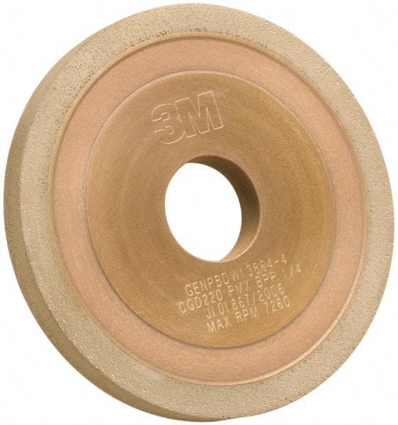 3M - 5" Diam, 1-1/4" Hole Size, 3/8" Overall Thickness, 220 Grit, Type 1 Tool & Cutter Grinding Wheel - Very Fine Grade, CBN, Resinoid Bond - Americas Tooling