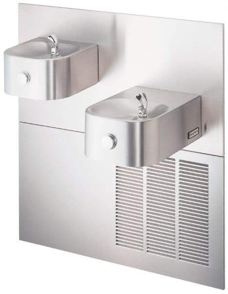 Halsey Taylor - 7.5 GPH Cooling Capacity Barrier Free Wall Mounted Water Cooler & Fountain - Bi-Level, 40 to 105 psi, 120 VAC Volts, 370 Watts, 4.0 Full Load Amperage, Stainless Steel - Americas Tooling