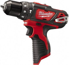 Milwaukee Tool - 12 Volt 3/8" Keyless Chuck Cordless Hammer Drill - 0 to 22,500 BPM, 0 to 400 & 0 to 1,500 RPM, Reversible - Americas Tooling